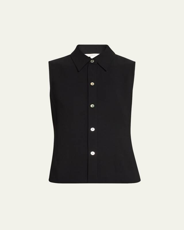 Sleeveless Button-Front Top